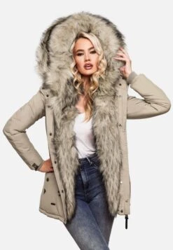 Navahoo Parkas Winterparka Sweety Dames Beige -Navahoo Mode Exporteren Winkel 07dbdbaf4f0ad481ff3476c9ed60af2a
