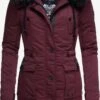 Navahoo Parkas Winterparka Dames Wijnrood