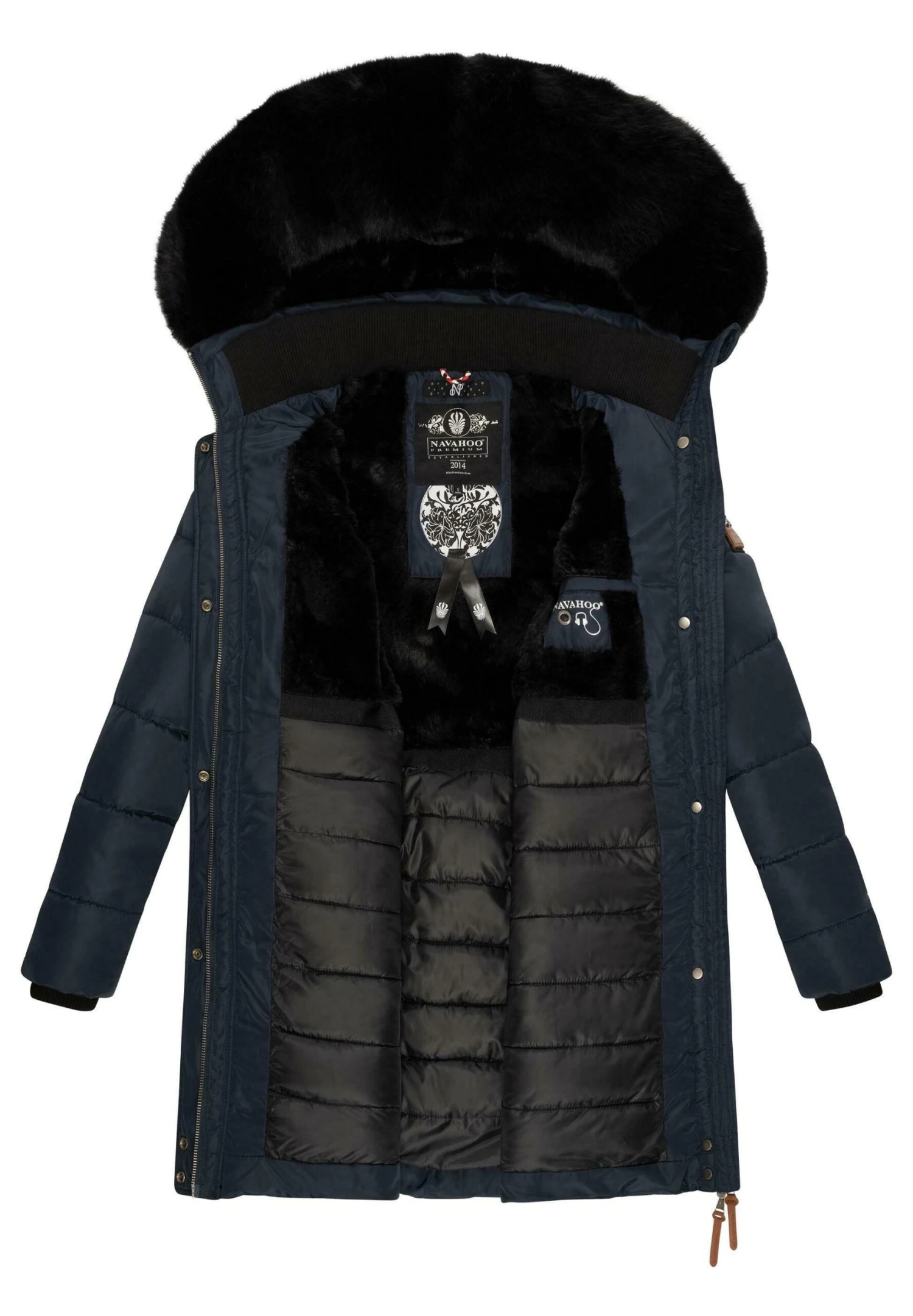 Navahoo Paula - Winterjas - Blue With Black Fur 4 Navahoo Paula - Winterjas - Blue With Black Fur - Afbeelding 4